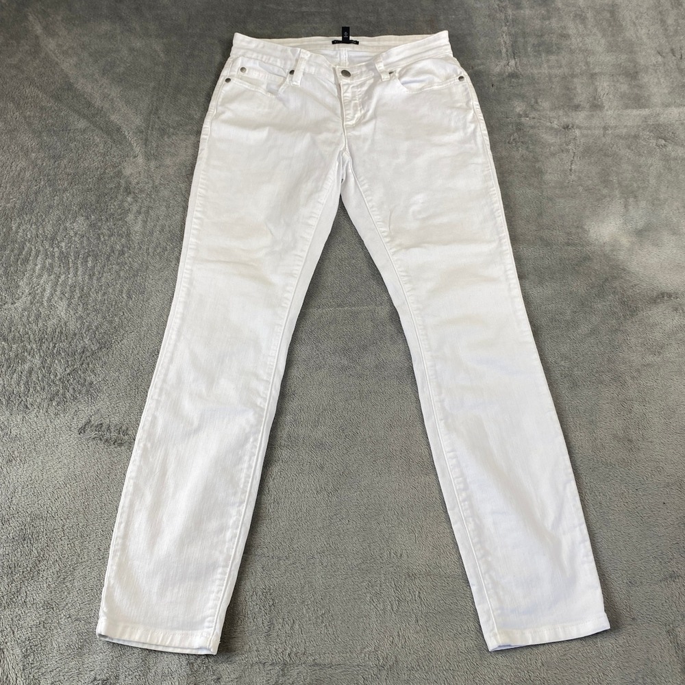 Eileen Fisher Jeans Womens 2 30W White Straight Leg Organic Cotton Stretch Denim
